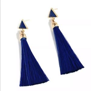 Royal Blue Tassel Earrings 3.5” Long New!